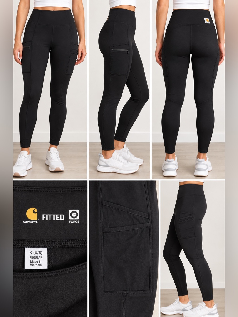 Carhartt Women's Force Fitted Midweight Utility Legging Black Small 4/6